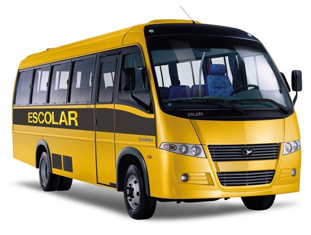 Micro-ônibus escolar amarelo
